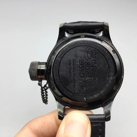 Invicta Russian Diver Mens 52mm Watch Black Dial Date Model 4338 New Battery